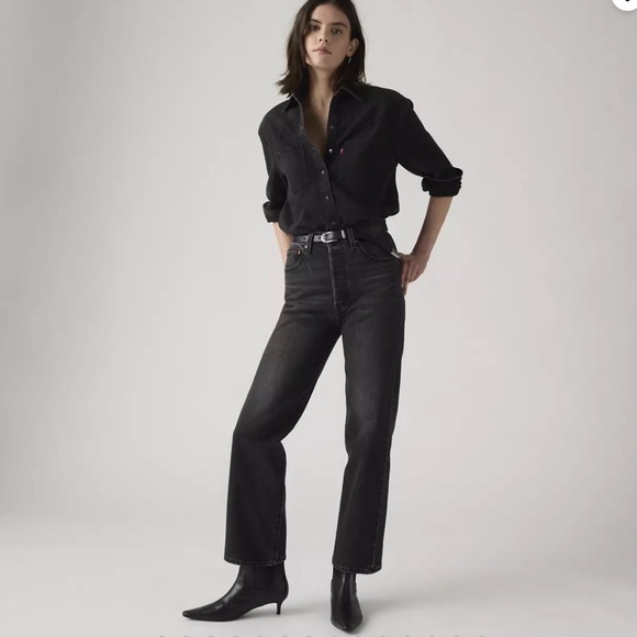 Levi's Denim - Levi's Women's Dark Gray Straight Leg Jeans